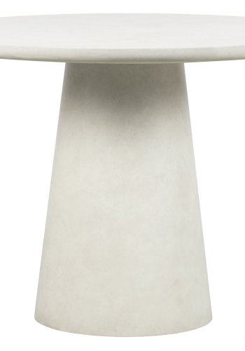 WOOOD Damon spisebord, rund - hvid fiberler (100)