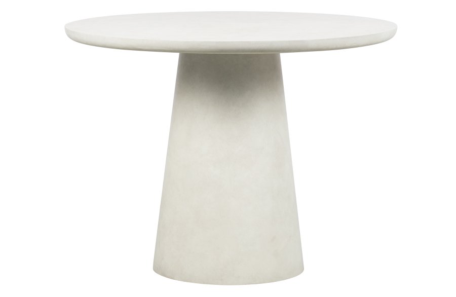 WOOOD Damon spisebord, rund - hvid fiberler (100)