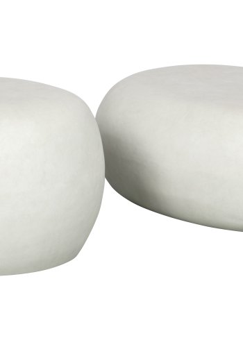 VTWONEN Pebble sofabord til inde og ude, rund - hvid fiberler (50)