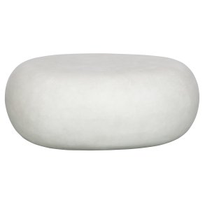 VTWONEN Pebble sofabord til inde og ude, oval - hvid fiberler (65x49)