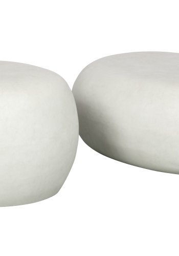 VTWONEN Pebble sofabord til inde og ude, oval - hvid fiberler (65x49)