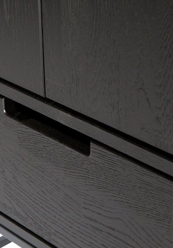 WOOOD EXCLUSIVE Silas garderobeskab, 2 lger, 3 hylder, 1 skuffe - sort Blacknight brstet asketr