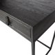 WOOOD EXCLUSIVE Silas skrivebord, m. 2 skuffer - sort Blacknight brstet asketr og metal (140x44)