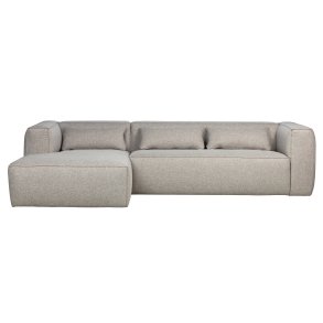 WOOOD EXCLUSIVE Bean hjrnesofa, venstre, inkl. puder - lysegr stof