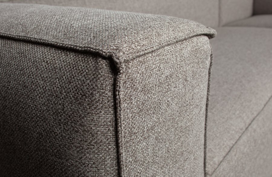 WOOOD EXCLUSIVE Bean hjrnesofa, venstre, inkl. puder - lysegr stof