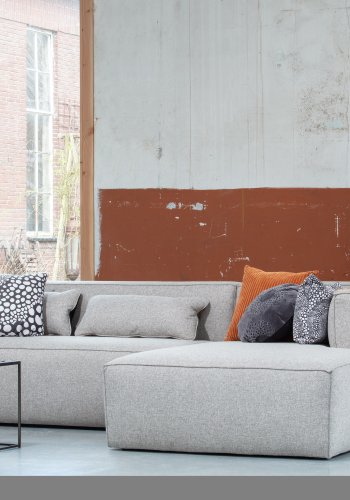 WOOOD EXCLUSIVE Bean hjrnesofa, hjre, inkl. puder - lysegr stof