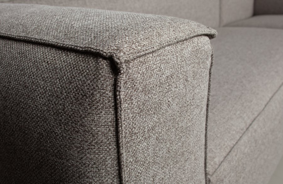 WOOOD EXCLUSIVE Bean hjrnesofa, hjre, inkl. puder - lysegr stof