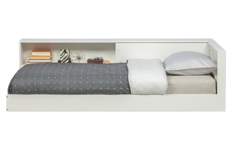 WOOOD Connect hjrne sengeramme, m. 2 rum, ekskl. lamelbund og madras - hvid fyrretr (90x200)