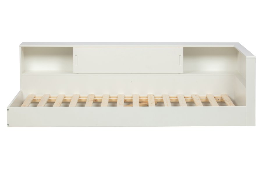 WOOOD Connect hjrne sengeramme, m. 2 rum, ekskl. lamelbund og madras - hvid fyrretr (90x200)