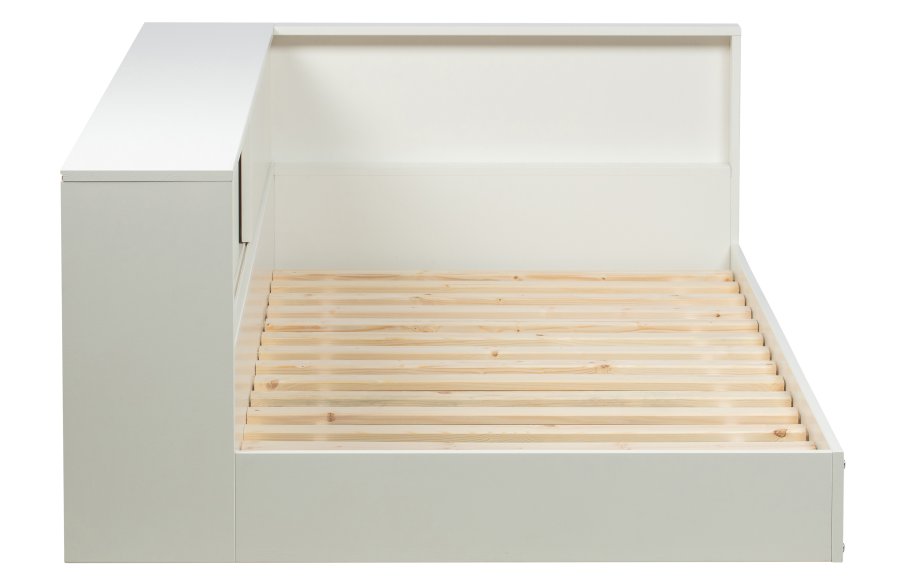 WOOOD Connect hjrne sengeramme, m. 2 rum, ekskl. lamelbund og madras - hvid fyrretr (90x200)