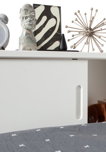 WOOOD Connect hjrne sengeramme, m. 2 rum, ekskl. lamelbund og madras - hvid fyrretr (90x200)