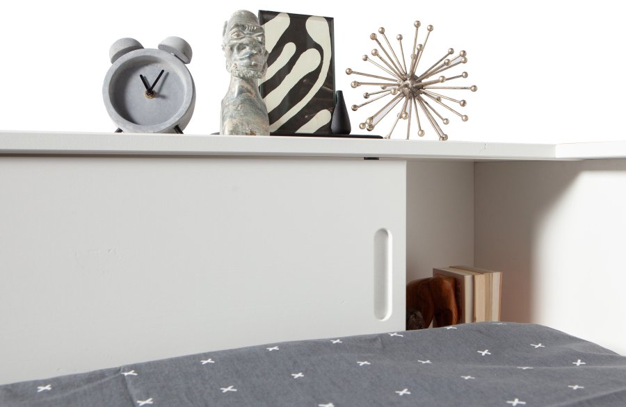 WOOOD Connect hjrne sengeramme, m. 2 rum, ekskl. lamelbund og madras - hvid fyrretr (90x200)