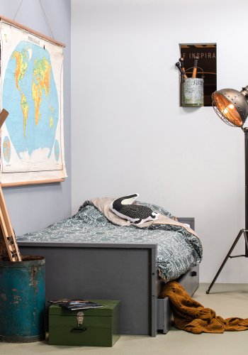 WOOOD Morris sengeramme, ekskl. lamelbund, madras og skuffe - gr fyrretr (90x200)