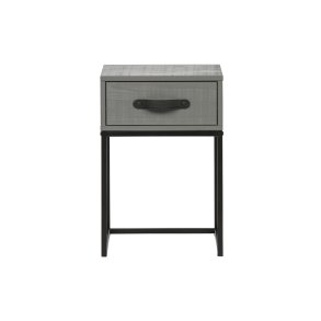 WOOOD Morris sengebord, m. 1 skuffe - gr fyrretr (35x35)