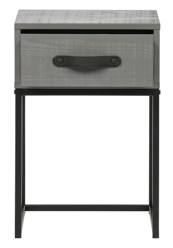 WOOOD Morris sengebord, m. 1 skuffe - gr fyrretr (35x35)