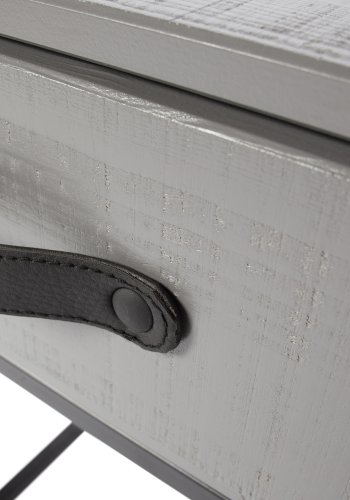 WOOOD Morris sengebord, m. 1 skuffe - gr fyrretr (35x35)