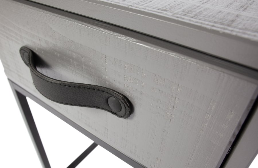 WOOOD Morris sengebord, m. 1 skuffe - gr fyrretr (35x35)