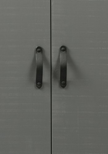 WOOOD Morris garderobeskab, m. 2 lger, 4 hylder og 1 bjlestang - gr fyrretr og sort metal