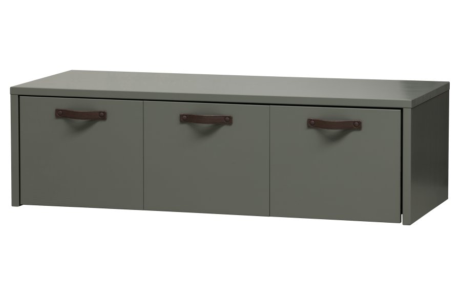 VTWONEN Stage Bunk brnebnk, ekskl. pude, m. 3 skuffer - grn sbetone fyrretr (120x50)