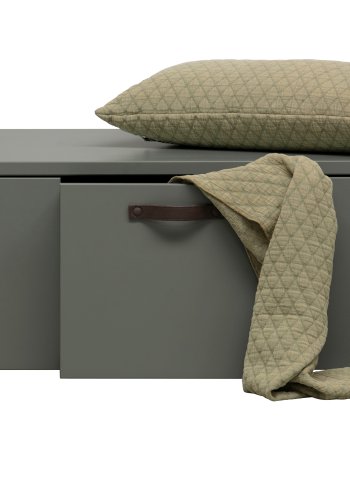 VTWONEN Stage Bunk brnebnk, ekskl. pude, m. 3 skuffer - grn sbetone fyrretr (120x50)