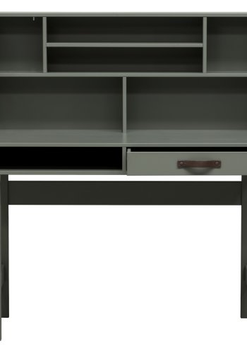 VTWONEN Stage brneskrivebord, m. 1 lge,1 skuffe og hylder - grn sbetone fyrretr (110x58)