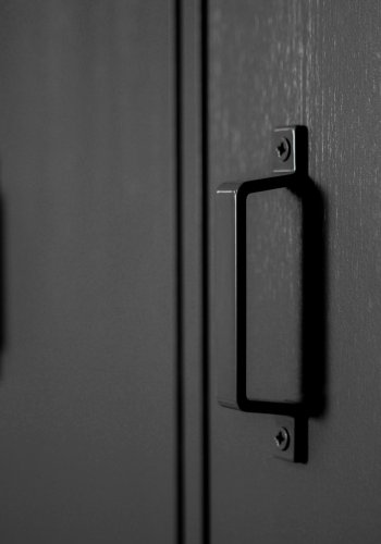 WOOOD Stijn Locker garderobeskab, m. 2 lger og 8 hylder - sort fyrretr