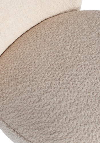 WOOOD Sara lnestol - creme polyester og tr