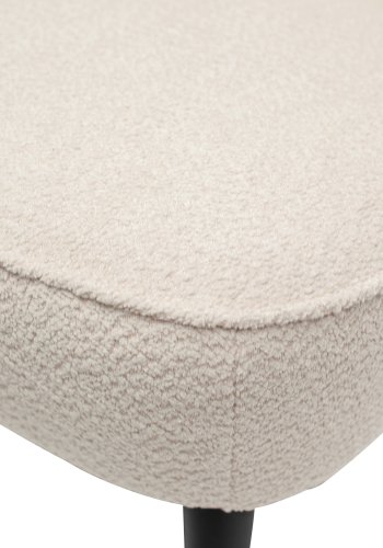 WOOOD Sara lnestol - creme polyester og tr
