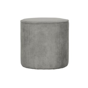 WOOOD Sara hj puf, rund - forvitret grn polyester/polyamid fljl (46)