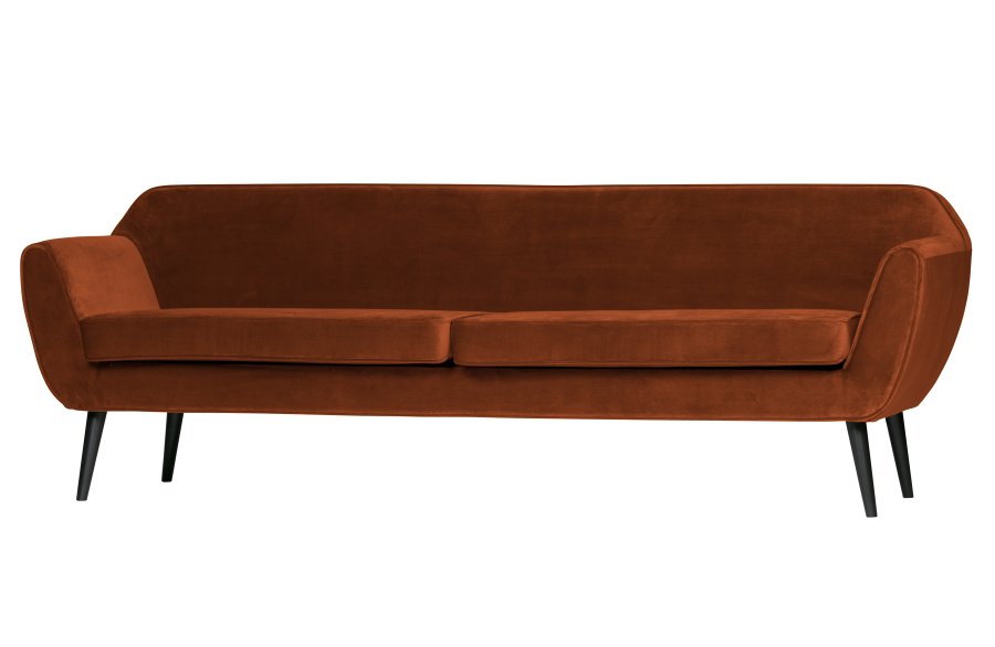 WOOOD Rocco XL sofa - rust polyester og sort birketr