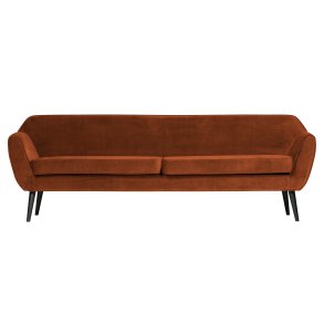 WOOOD Rocco XL sofa - rust polyester og sort birketr