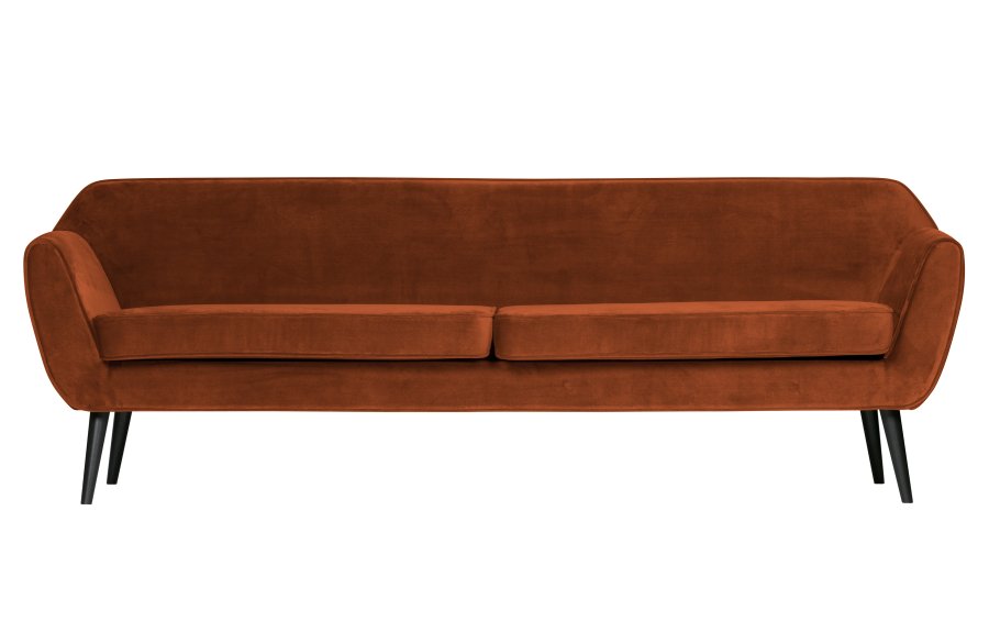 WOOOD Rocco XL sofa - rust polyester og sort birketr