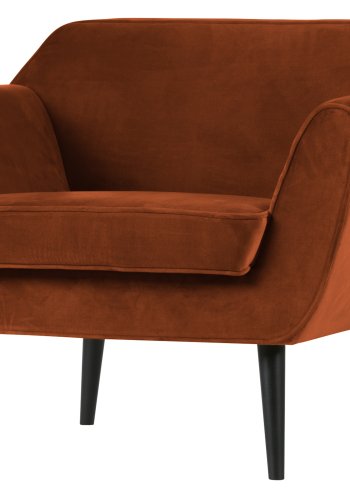 WOOOD Rocco lnestol - rust polyester og sort birketr