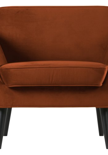 WOOOD Rocco lnestol - rust polyester og sort birketr