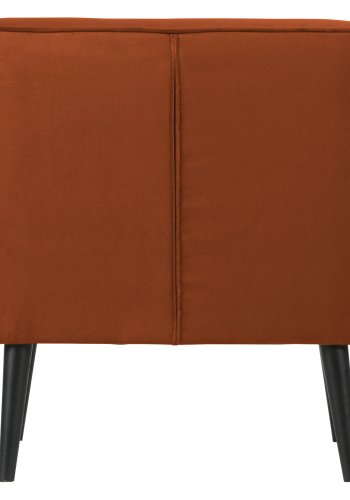 WOOOD Rocco lnestol - rust polyester og sort birketr