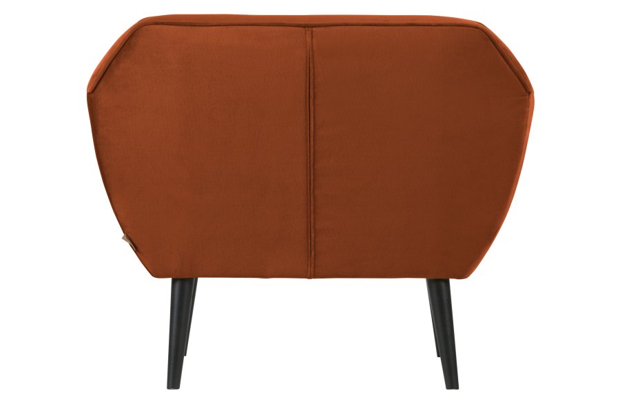 WOOOD Rocco lnestol - rust polyester og sort birketr