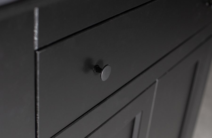 WOOOD Eva skab, m. 2 lger, 1 skuffe og 2 hylder - sort fyrretr