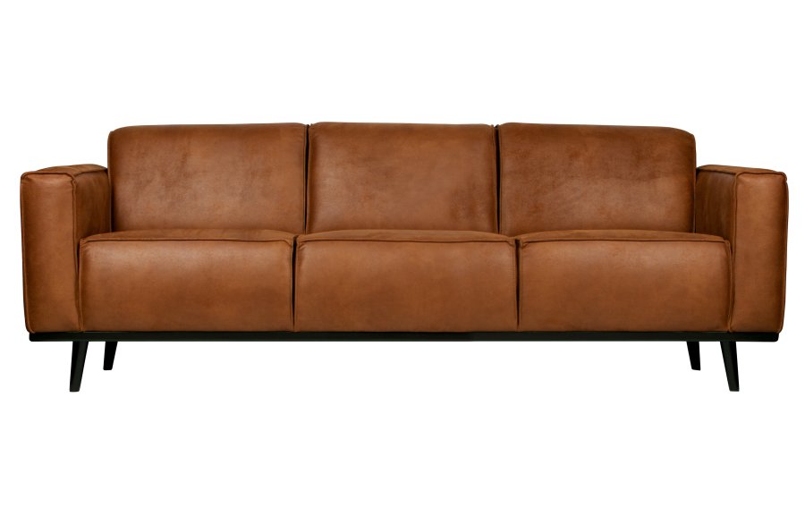 BEPUREHOME Statement 3 pers. sofa - cognac stof