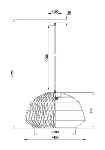 WOOOD EXCLUSIVE Kace loftlampe, rund - sort jute (45)