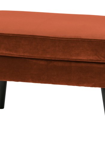 WOOOD Rocco skammel - rust polyester og sort birketr (77x51)