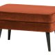 WOOOD Rocco skammel - rust polyester og sort birketr (77x51)