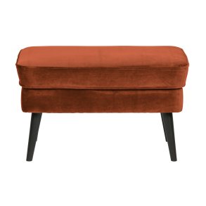 WOOOD Rocco skammel - rust polyester og sort birketr (77x51)