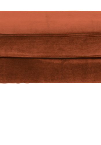 WOOOD Rocco skammel - rust polyester og sort birketr (77x51)