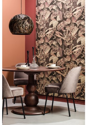 BEPUREHOME Blanco spisebord, rund - valnddefarvet mangotr (120)