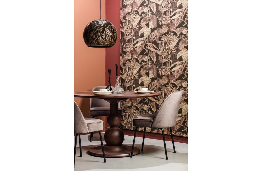 BEPUREHOME Blanco spisebord, rund - valnddefarvet mangotr (120)