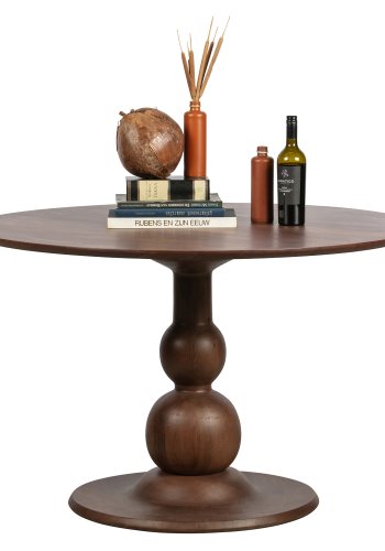 BEPUREHOME Blanco spisebord, rund - valnddefarvet mangotr (120)