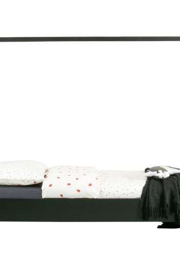 WOOOD Joep sengeskuffe, m. hjul - sort fyrretr (197x82)