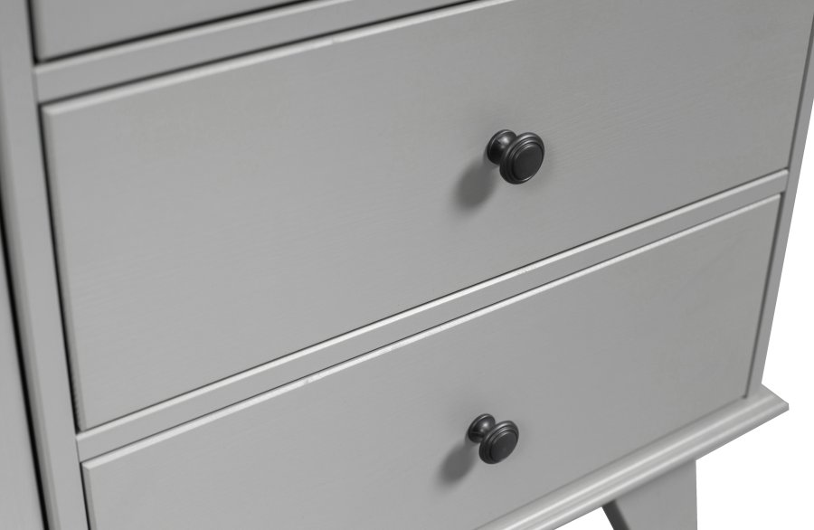 WOOOD Lily garderobeskab, m. 2 lger, 2 skuffe, 5 hylder og 1 bjlestang - varm gr fyrretr