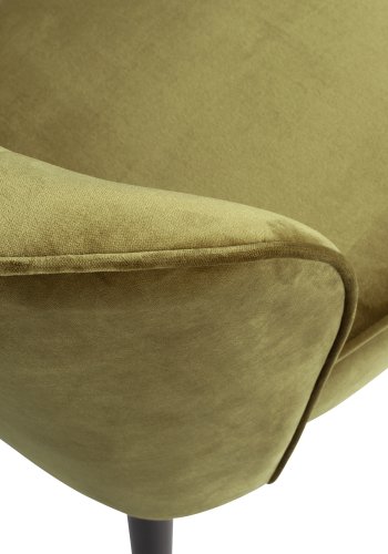 WOOOD Sara lnestol - army grn polyester fljl og tr