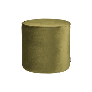 WOOOD Sara hj puf, rund - army grn polyester fljl (46)